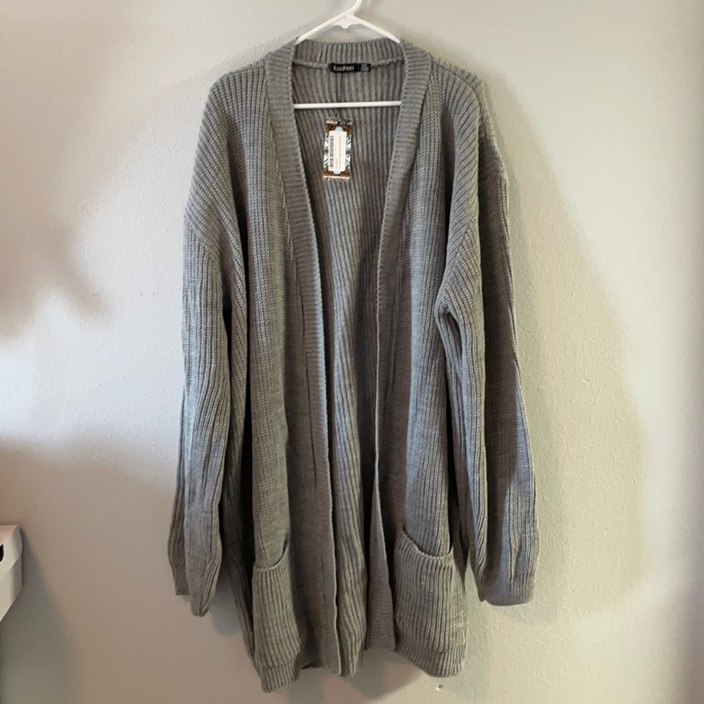 Long grey cardigan